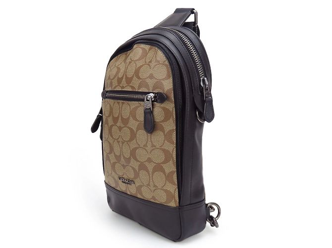 Borsa a spalla in pelle firmata Coach Nero Cachi - vista 2