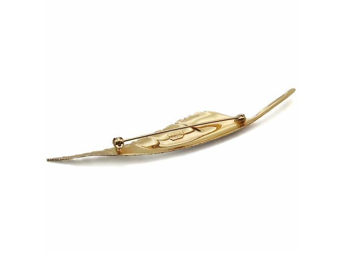 Spilla con motivo di piuma dorata Christian Dior D'oro - vista 2