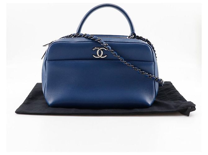 Borsa a mano bowling Trendy di Chanel 2WAY Blu - vista 15