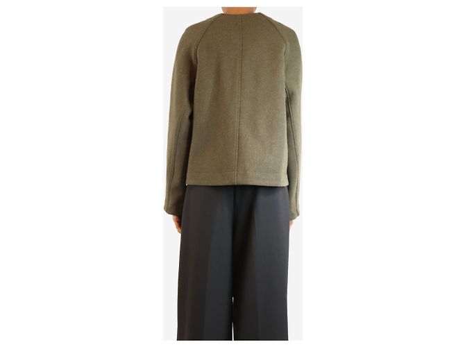 Pomandère Jaqueta de mistura de lã verde musgo com bolso de aba - tamanho UK 6 - vista 3