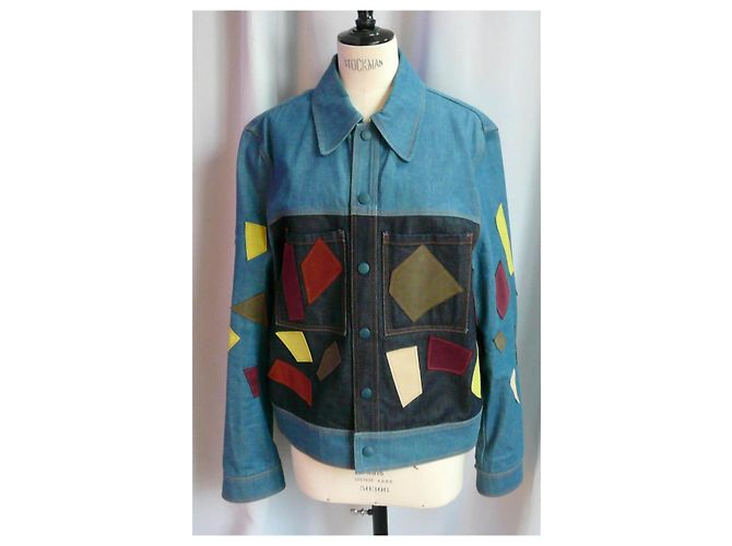 ACNE STUDIOS x BLA KONST Patchwork-Jeansjacke Neuwertig RAR Blau - Ansicht 2