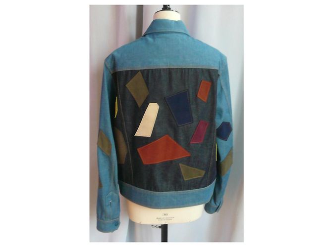 ACNE STUDIOS x BLA KONST Patchwork-Jeansjacke Neuwertig RAR Blau - Ansicht 3
