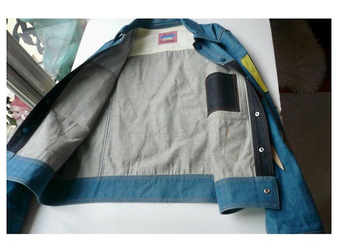 ACNE STUDIOS x BLA KONST Patchwork-Jeansjacke Neuwertig RAR Blau - Ansicht 6