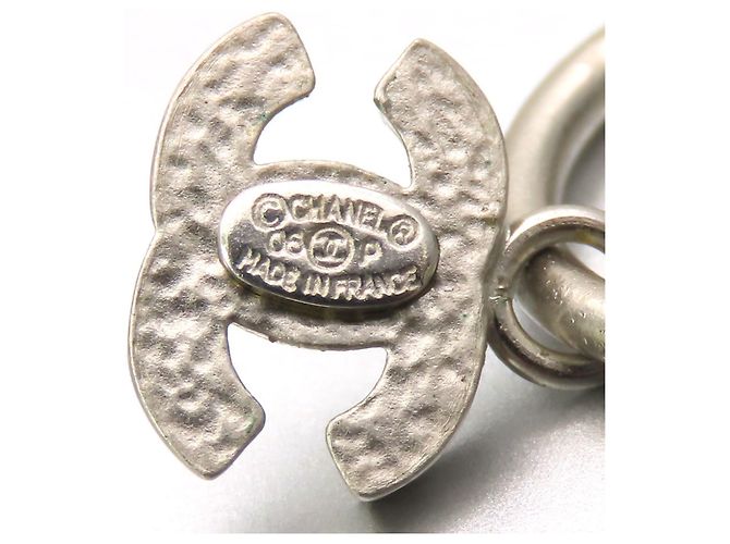 Orecchini a perno placcati in bianco Chanel - vista 4
