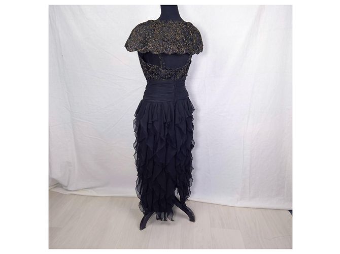 Pronovias schwarzes Abendmaxikleid Golden - Ansicht 3