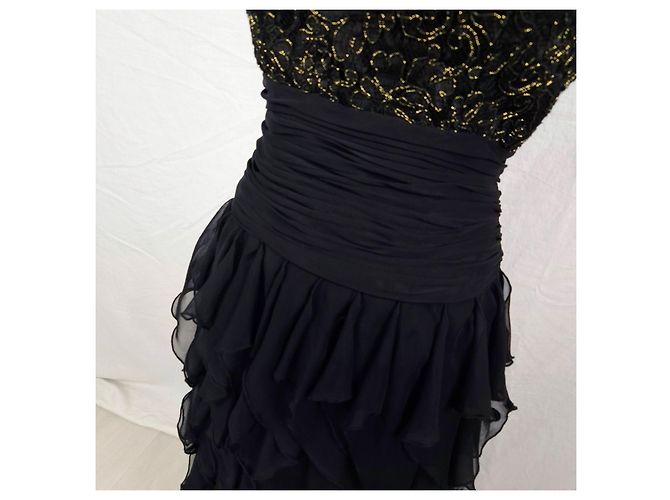 Pronovias schwarzes Abendmaxikleid Golden - Ansicht 6