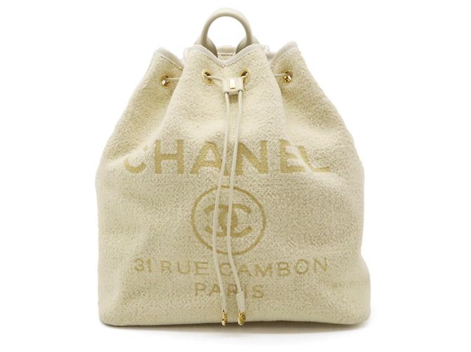 Zaino a spalla della linea Deauville di Chanel Beige Crudo - vista 2