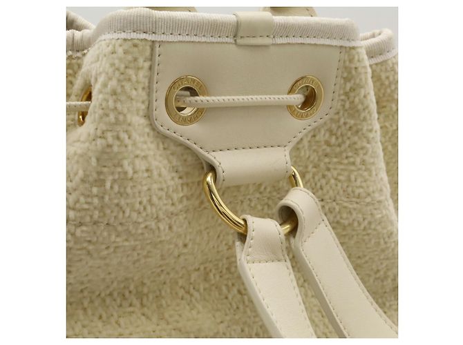 Zaino a spalla della linea Deauville di Chanel Beige Crudo - vista 7
