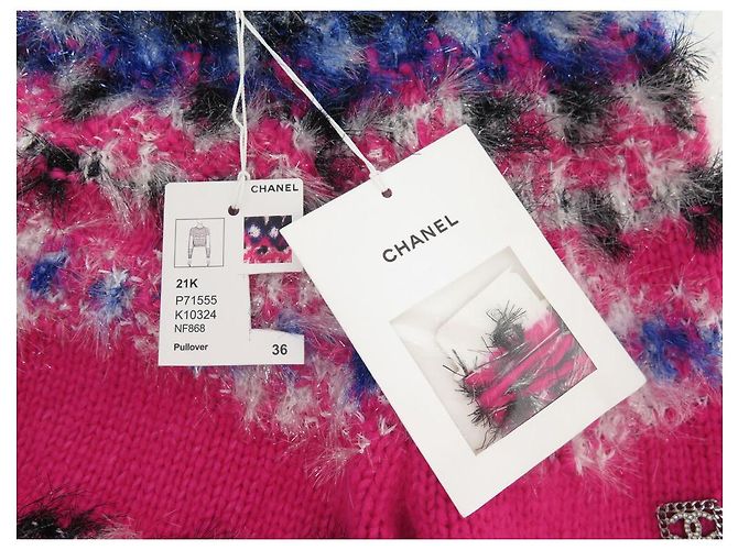 NEUER CHANEL P71555K10324 S 36 CASHMERE-PULLOVER FUCHSIA Fuschia - Ansicht 6