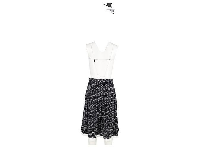 Falda midi plisada estampada de flores Chloé en algodón negro - vista 6