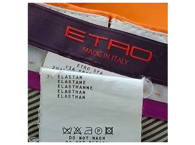 Pantalones rectos Etro en algodón naranja - vista 3