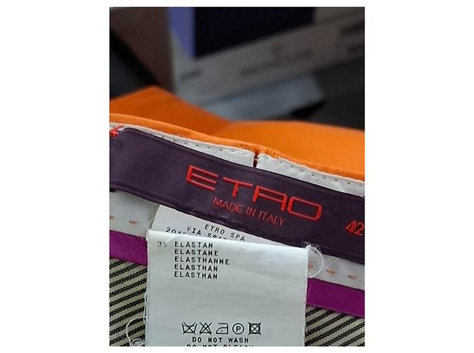 Pantalones rectos Etro en algodón naranja - vista 6