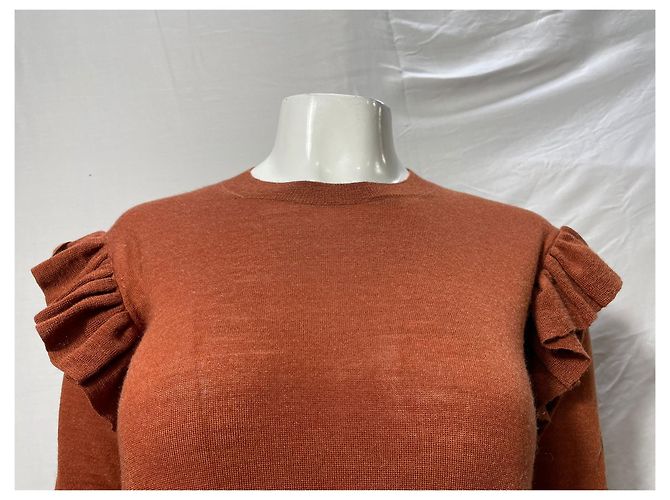 Abito Midi Leo in Lana Marrone Ulla Johnson Rosso - vista 7