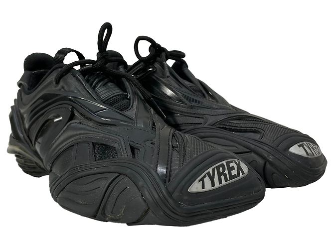 Sneakers con lacci Balenciaga Tyrex in poliuretano nero - vista 5