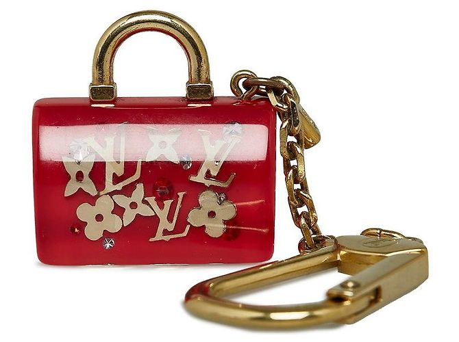 Porte-clés Charm Inclusion Speedy Louis Vuitton Rouge Or - vue 2