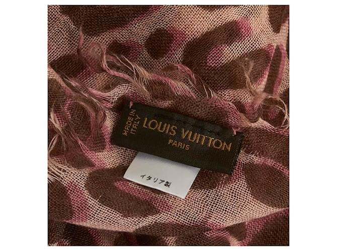 Sciarpa Logo Leopardo Louis Vuitton Rosa - vista 3