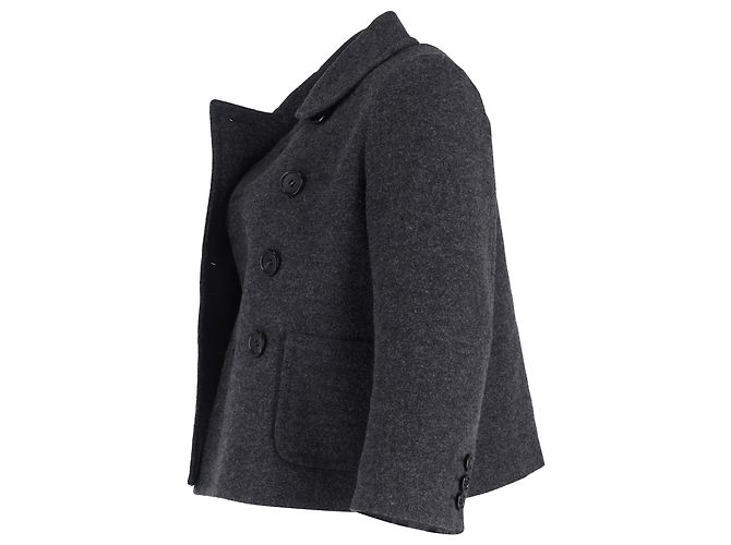 Comme Des Garcons Chaqueta corta cruzada de lana gris de Comme des Garçons - vista 2