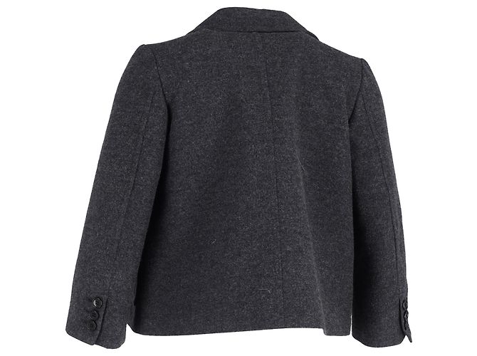 Comme Des Garcons Chaqueta corta cruzada de lana gris de Comme des Garçons - vista 3