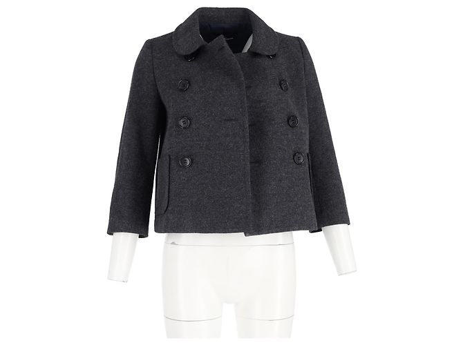 Comme Des Garcons Chaqueta corta cruzada de lana gris de Comme des Garçons - vista 4