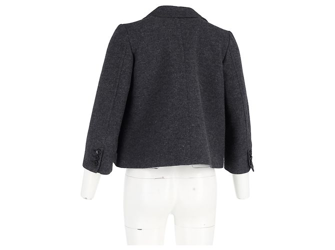 Comme Des Garcons Chaqueta corta cruzada de lana gris de Comme des Garçons - vista 6