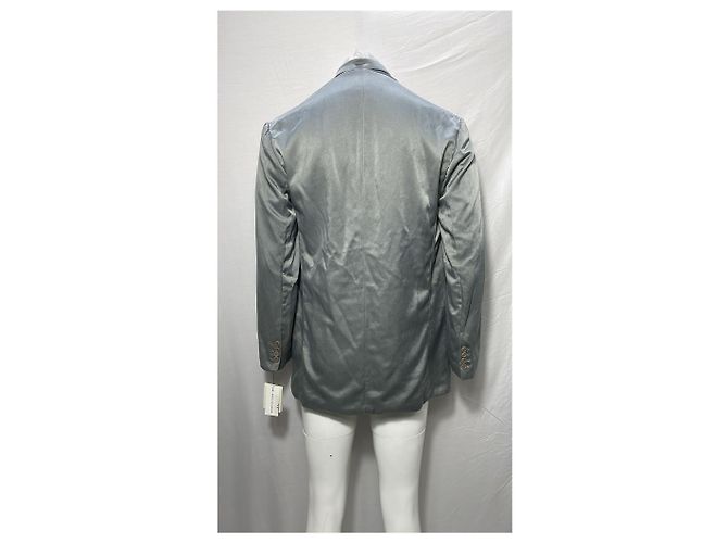 Oversized Doppelreiher-Blazer aus grauem Cupro von Dries Van Noten - Ansicht 10