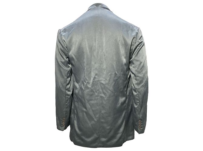 Oversized Doppelreiher-Blazer aus grauem Cupro von Dries Van Noten - Ansicht 4