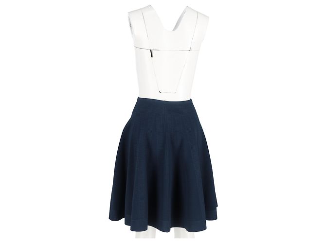 Falda A-Line Acampanada Alaïa en lana azul marino - vista 6