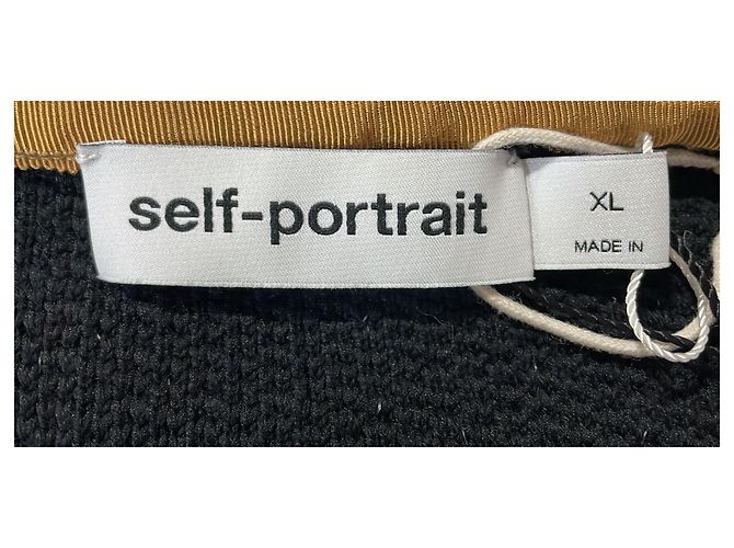 Self portrait Selbstporträt veredelte schwarze Polyester-Tweedjacke mit einreihigem Knopf - Ansicht 11