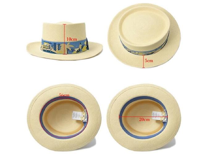 Hermès Cappello di paglia beige Hermes Marrone - vista 6