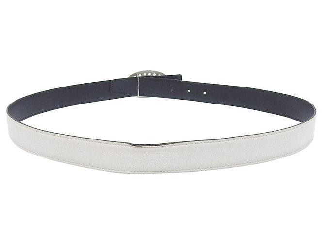 Hermès Reversibler Leder-Gürtel Hermes Evelyne schwarz-weiß - Ansicht 2