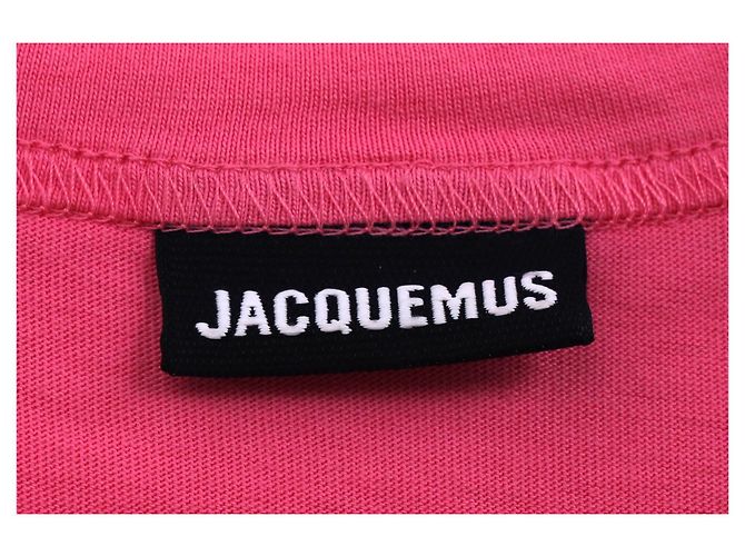 Rosa Baumwoll-T-Shirt mit Jacquemus-Logo-Stickerei Pink - Ansicht 10