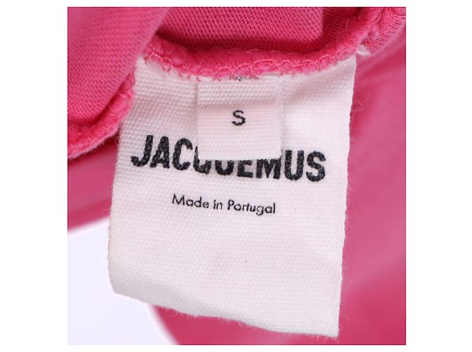 Rosa Baumwoll-T-Shirt mit Jacquemus-Logo-Stickerei Pink - Ansicht 4