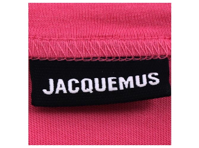 Rosa Baumwoll-T-Shirt mit Jacquemus-Logo-Stickerei Pink - Ansicht 5