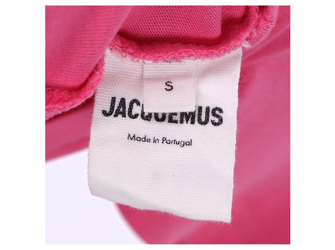Rosa Baumwoll-T-Shirt mit Jacquemus-Logo-Stickerei Pink - Ansicht 9
