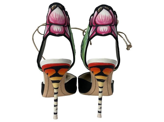 Sophia Webster Rousseau Jungle Ankle Tie Pumps in Multicolor Leather - view 3