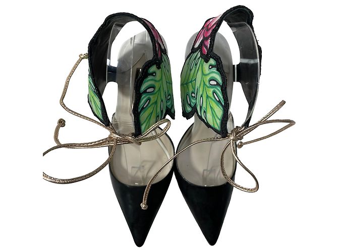Sophia Webster Rousseau Jungle Ankle Tie Pumps in Multicolor Leather - view 6