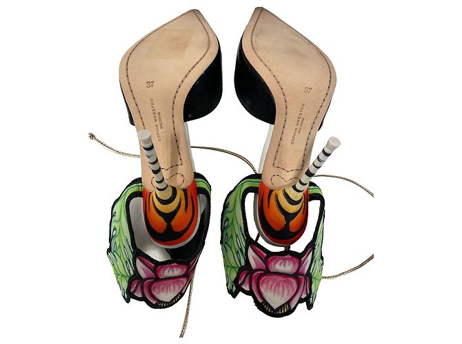Sophia Webster Rousseau Jungle Ankle Tie Pumps in Multicolor Leather - view 7