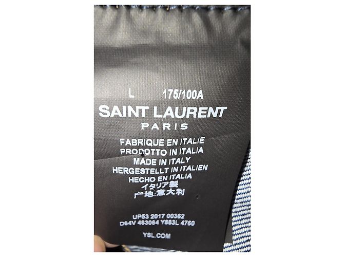 Jaqueta Patch Saint Laurent em denim de algodão azul - vista 12