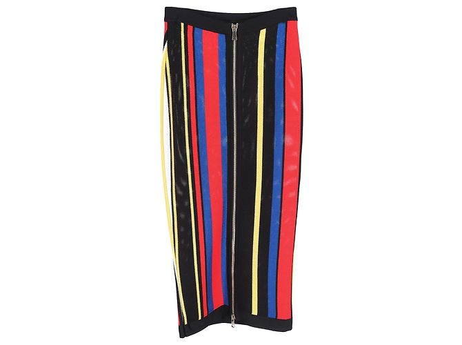 Gonna a righe arcobaleno Balmain in viscosa multicolore - vista 2