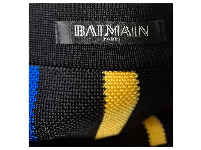 Gonna a righe arcobaleno Balmain in viscosa multicolore - vista 3