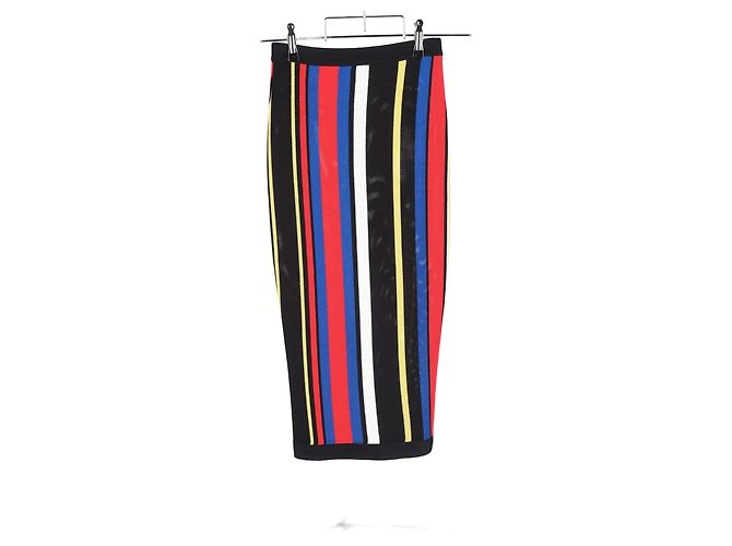Gonna a righe arcobaleno Balmain in viscosa multicolore - vista 4