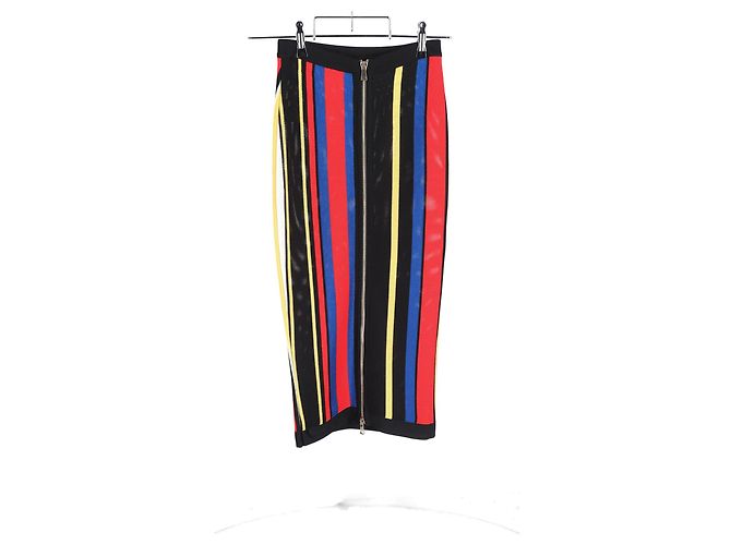 Gonna a righe arcobaleno Balmain in viscosa multicolore - vista 5
