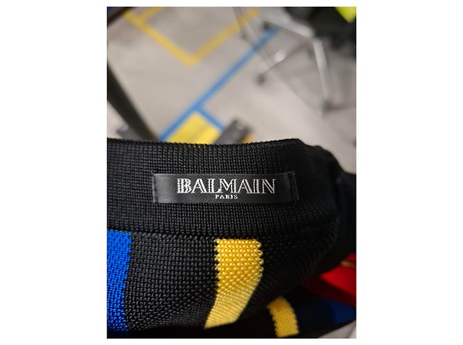 Gonna a righe arcobaleno Balmain in viscosa multicolore - vista 6