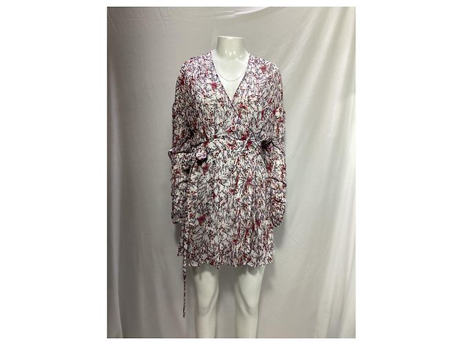 Abito avvolgente con stampa floreale Iro in rayon multicolore Stampa python - vista 12