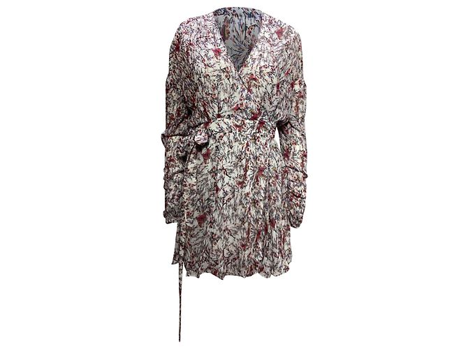 Abito avvolgente con stampa floreale Iro in rayon multicolore Stampa python - vista 6