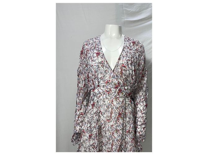 Abito avvolgente con stampa floreale Iro in rayon multicolore Stampa python - vista 7