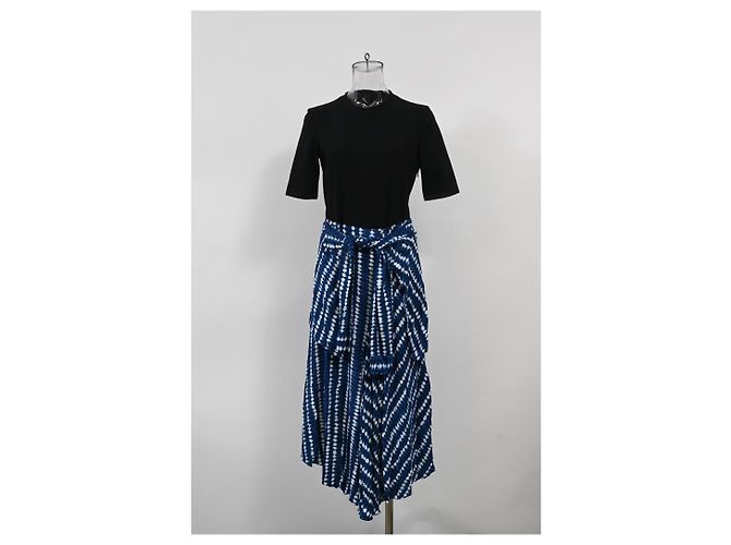 Abito midi tie-dye Maje in cotone blu - vista 6