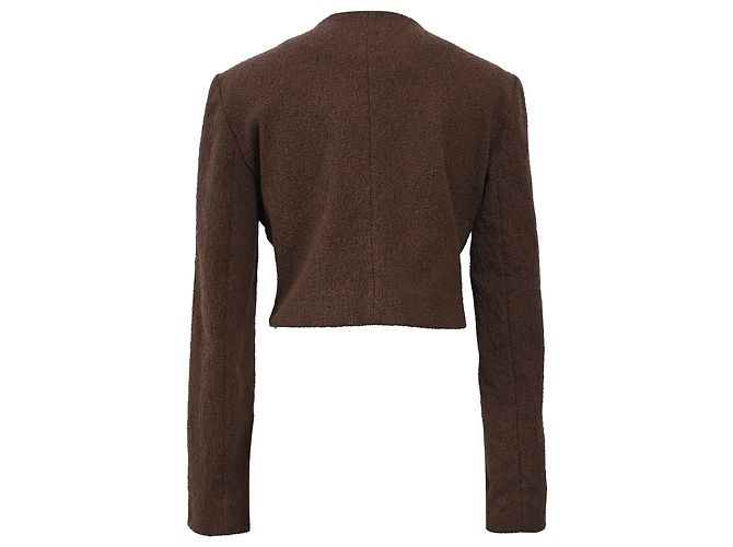 Blazer corto de algodón marrón adornado con flow de Magda Butrym - vista 3
