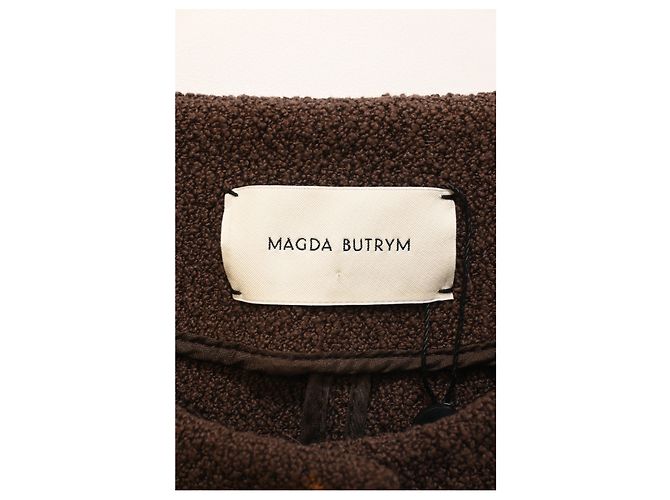 Blazer corto de algodón marrón adornado con flow de Magda Butrym - vista 9