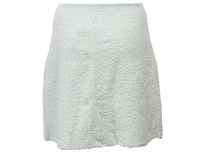 Falda mini con flecos Lanvin en algodón azul claro - vista 3